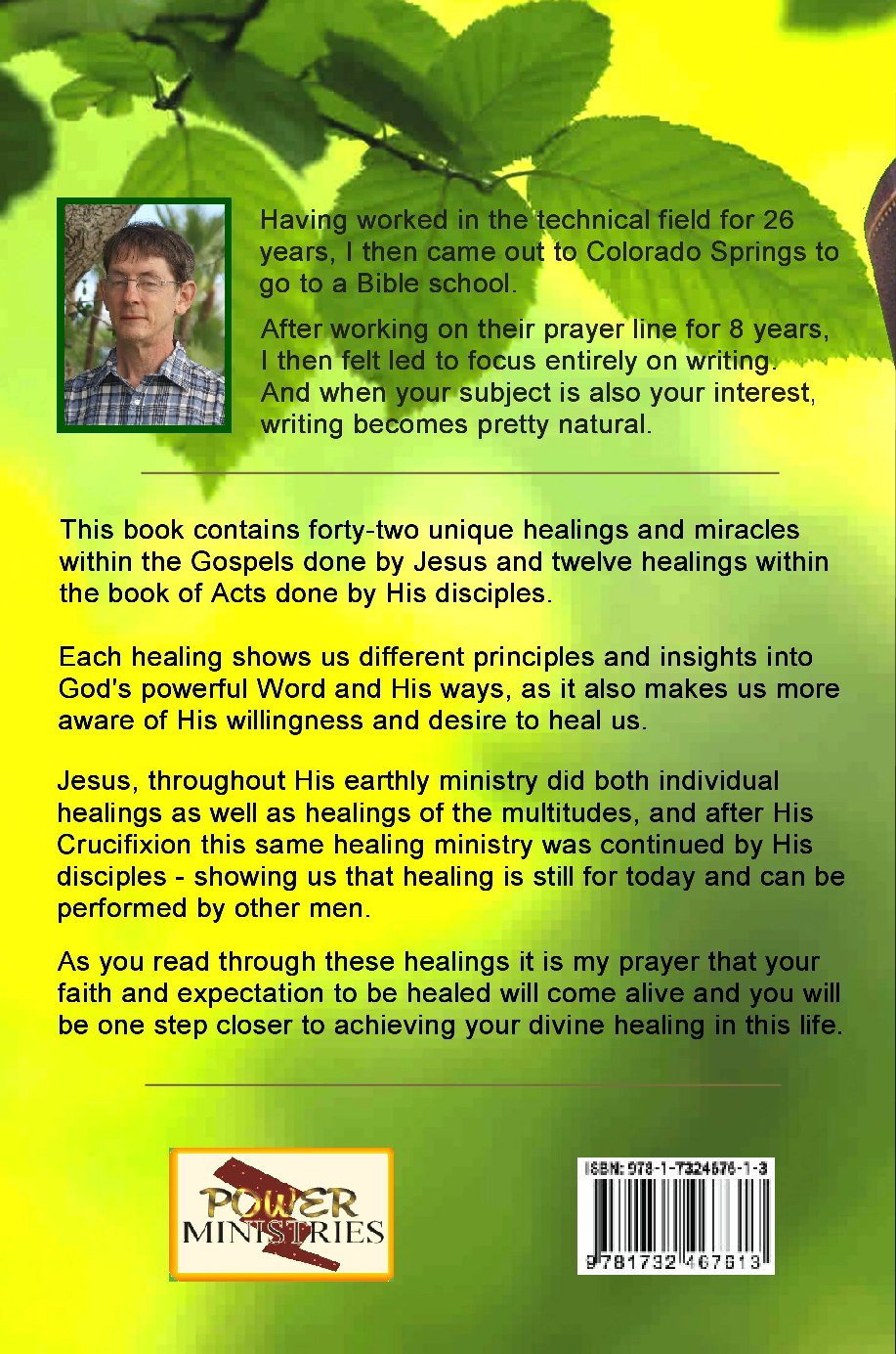 healings of the Bible, back cover