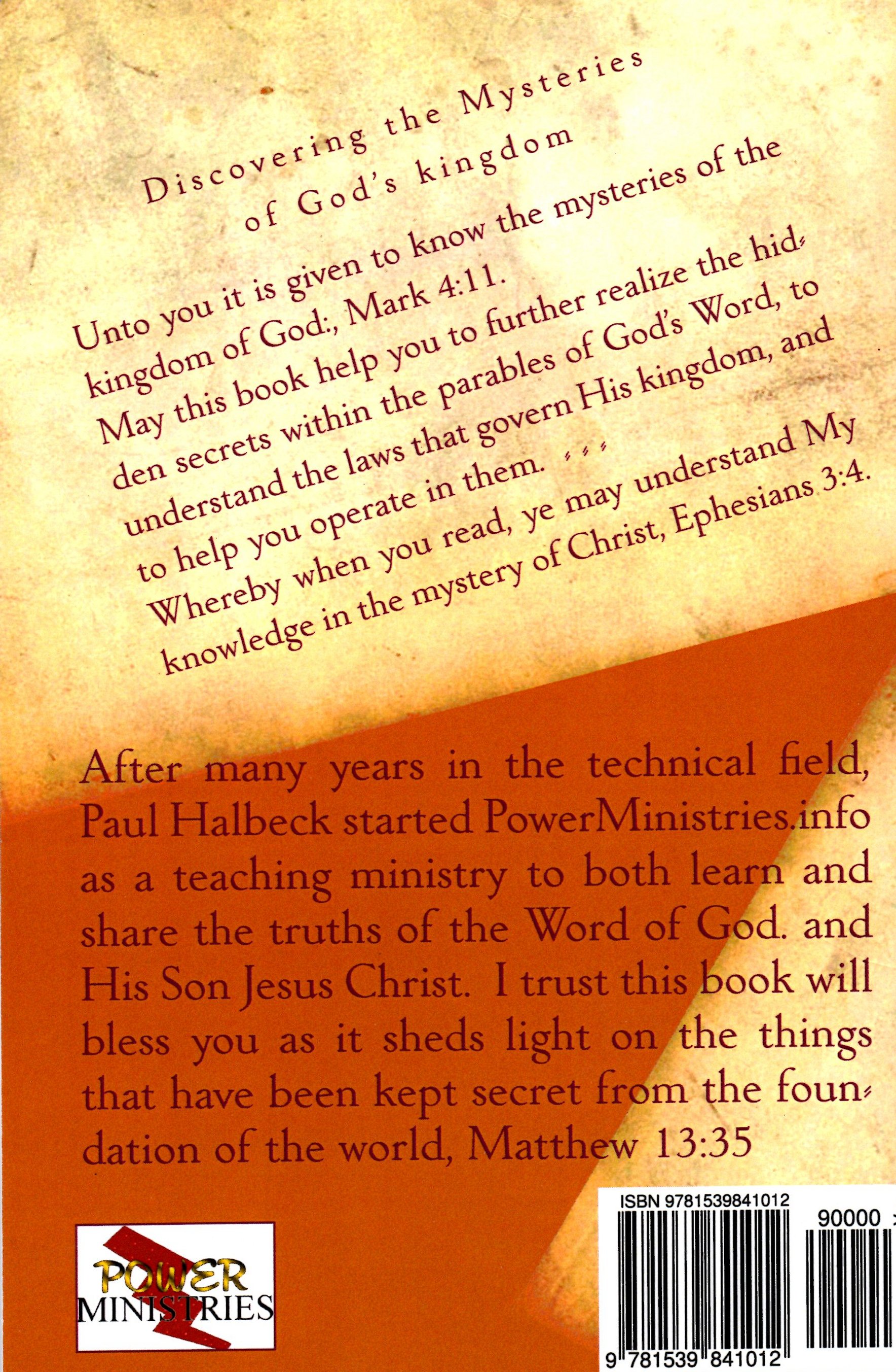 Parables in the Bible, back cover