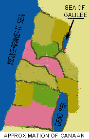 map of Canaan, the promise land