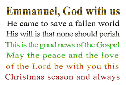 Emmanuel, God with us, He came to save a falen world